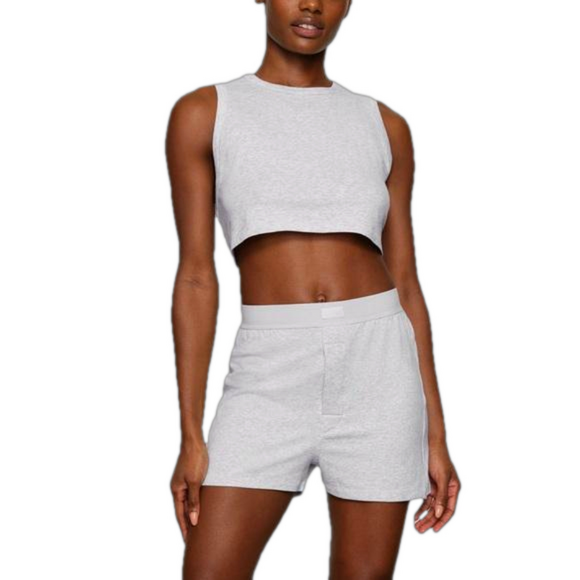 SKIMS Pants - Skims Boyfriend Loose Boxer Light Heather Grey Small | NWT